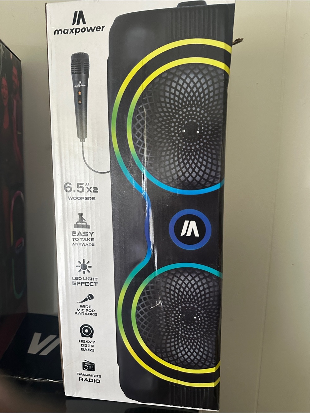 Max power Portable Bluetooth Speaker with Colorful LED Rings *** New****